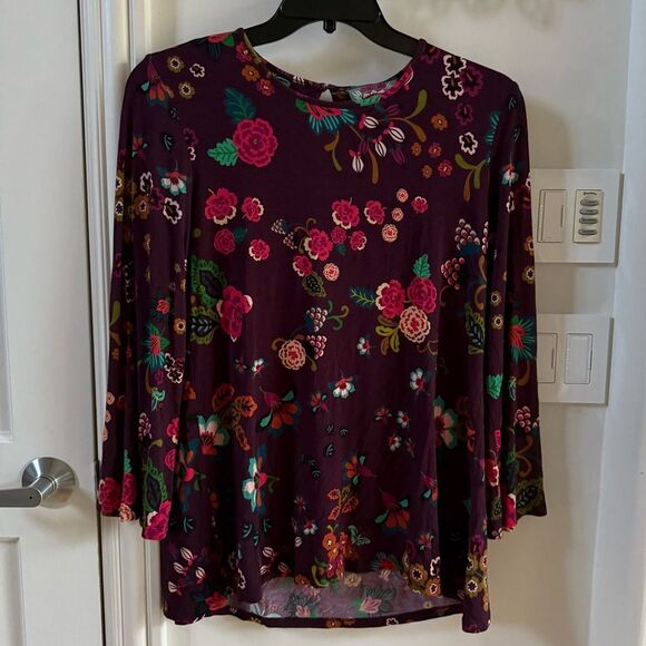 Johnny Was The Janie Favorite Floral High Neck Adriana Swing Tunic Top S NWOT - Picture 4 of 12